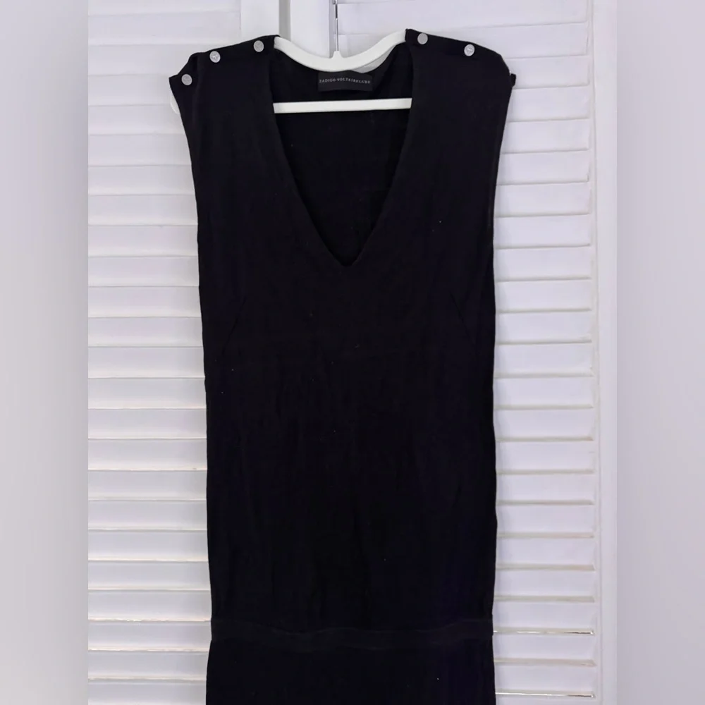 Zadig & Voltaire Luxe Silk & Cashmere Knit V-Neck Jumpsuit in Black